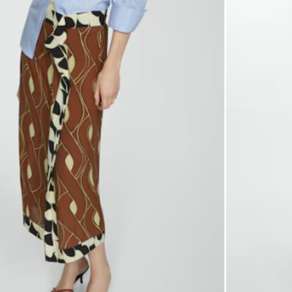 Mango Ruffle Printed Skirt